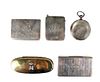 (5) Collection Sterling Boxes & Pocket Watch Case