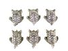 Set of (6) Mexican Sterling Place Card Holders