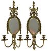 Pair of French Gilt Mirrored Wall Sconces