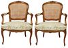 Pair of French Fauteil Chair, Upholstered
