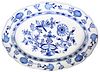 Blue & White Porcelain Blue Onion Platter with Meissen Mark