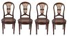 Set of Four  Antique French Baloon Seats