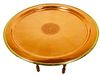 Large Copper Platter on Wooden Stand
