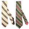 (2) Vintage Striped GG Gucci Men's Ties