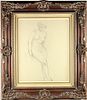 Female Nude, Signed Original Drawing