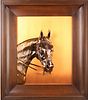 Vintage Framed Cast Copper Horse's Head