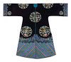 A Black Ground Embroidered Silk Lady's Surcoat
Length from collar to hem 51 1/4 in., 130 cm.