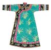A Embroidered Silk Manchu Lady's Informal RobeLength back of collar to hem 58 in., 140.7