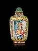 A Canton Enamel on Copper 'European Subject' Snuff Bottle
Height overall 2 7/8 in.,7.30 cm.