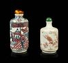 Two Copper Red Porcelain Snuff Bottles
Height of tallest overall 3 3/4in., 9.5cm.