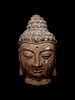 A Carved Wood Head of Buddha
Height 20 in., 50.8 cm