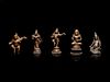 Five Indian Bronze Figures of Deities
Height of tallest 3 1/4 in., 8.3 cm