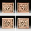 A SET OF FOUR CONTINENTAL ARCHITECTURAL TERRACOTTA RELIEF PANELS, POSSIBLY GERMAN, FIRST HALF 19TH CENTURY,