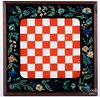Reverse painted and foil checkerboard, 19th c.
