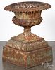 Victorian cast iron garden urn