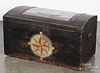 Painted pine dome lid trunk, 19th c.