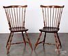 Pair of fanback Windsor chairs, ca. 1800.