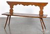 Painted Moravian style bench, 18th c.