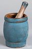 Painted mortar and pestle, 19th c.