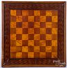 Double sided parquetry inlaid gameboard, ca. 1900
