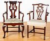 Two Georgian mahogany dining chairs, 18th c.