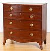 George III mahogany bowfront chest of drawers