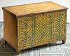 Painted pine blanket chest, 19th c.