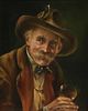 HERMINE GARTNER (Austrian 1850-1905) A PAINTING, "Gentleman in a Blue Bowtie with White Wine," 
