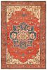 Antique Persian Serapi carpet , 8 ft 10 in x 12 ft 9 in ( 2.7 m x 3.89 m )