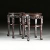 A PAIR OF CHINESE CARVED ROSEWOOD SIDE TABLES, LATE 20TH CENTURY,