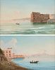 A PAIR OF ITALIAN SCHOOL PAINTINGS, "La Baia and Smoking Volcano," AND "Marina di Pisa," EARLY/MID 20TH CENTURY,