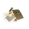 A PAIR OF TIFFANY & CO. 14K YELLOW GOLD SQUARE RIBBED CUFFLINKS, MID/LATE 20TH CENTURY,