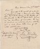 A REPUBLIC OF TEXAS MANUSCRIPT, SAM HOUSTON, SIGNED, GIFTS THE SPUR OF SANTA ANA LOST IN THE BATTLE OF SAN JACINTO TO DOCTOR, JUNE 7, 1836,