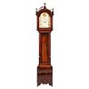 A Mahogany Arched and Pierced Bonnet Tall Case Clock