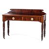 A Classical Mahogany Two Drawer Library Table