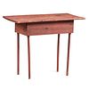 A Primitive Pine Work Table in Red Wash
