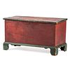 A Diminutive Mennonite Red and Green Painted Blanket Chest 