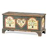 A Berks County, Pennsylvania Paint Decorated Pine Blanket Chest
