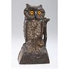 An Owl Turns Head Cast Iron Mechanical Bank