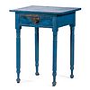 A Federal Bubble Gum Blue Painted Pine One Drawer Stand