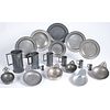 A Group of Pewter Measures, Porringers and Plates