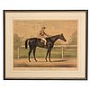 A Currier and Ives Hand-Colored Lithograph, <i>The Great Racer Kingston, by Spendthrift</i>