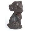 A Cast Iron Dog Doorstop with Old Black Paint