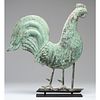A Molded Copper Rooster Weathervane