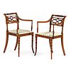 A Pair of Biedermeier Style Stencil Decorated Fancy Chairs