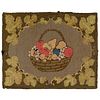A Fruit Basket and Vine Decorated Hooked Rug