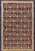 Antique Israeli Bezalel Menorah rug , 3 ft 6 in x 4 ft 10 in (1.07 m x 1.47 m)