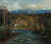 Arthur Clifton Goodwin (American, 1864-1929)      Autumn Landscape with Cabin