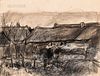 Attributed to Anton Mauve (Dutch, 1838-1888)      Farmstead Rooftops