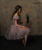 Louis Kronberg (American, 1872-1965)      Young Ballerina Holding a Parrot